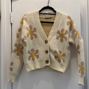 T tahari flower cardigan sweater
